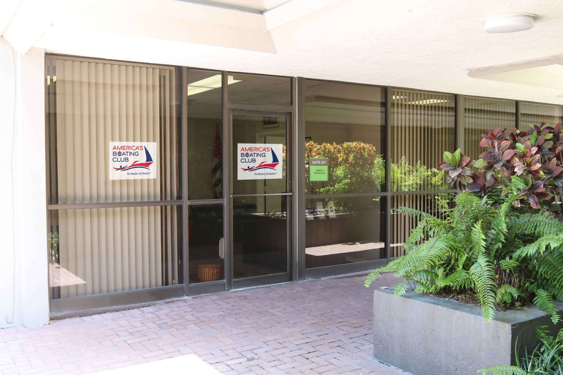 Entrance to Suite 201 training classroom at America's Boating Club of Clearwater
